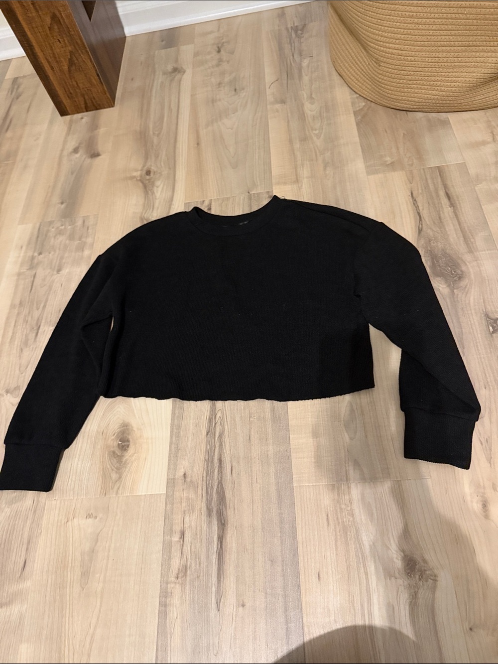 Size small cropped ribbed black sweater